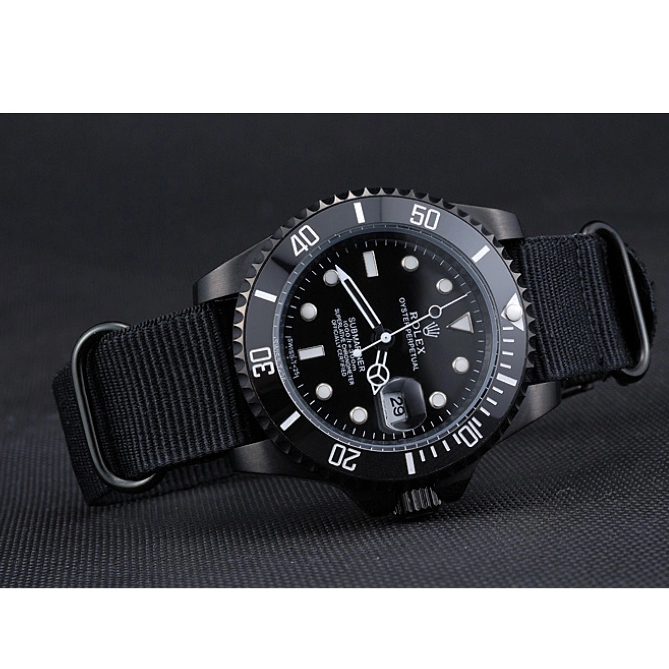 Aaa replica Submariner Black Strap Rolex 622006 Nylon 0515